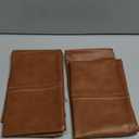Set of 2 Faux Leather Lumbar Decorative Throw Pillow Covers 12x20 Cognac Brown Modern Farmhouse Boho Small Accent Rustic Home Decor Rectangle Cushion Cases for Couch Bed Sofa Living Room