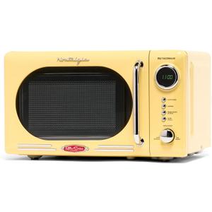 Nostalgia NRMO7YW6A Retro Compact Countertop Microwave Oven, 0.7 Cu. Ft. 700-Watts with LED Digital Display, Child Lock, Easy Clean Interior, Yellow