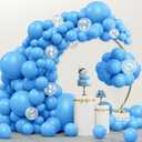JOYIN 150 Pcs Light Blue Balloons, Different Sizes 18 12 10 5 Inch Light Blue Latex Balloon Arch Kit with Instruction for Birthday Party Graduation Wedding Holiday Decoration