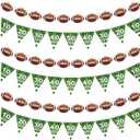 MARFOREVER 6 Pcs Football Party Decorations, Pre-Strung Football Banners Footbal Garland Background Football Triangle Flags for Sports Football Games Football Birthday Party Favors Home Supplies