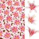 SNAIL GARDEN 24PCS 5.5" Large Fake Lilies Flower Heads with Realistic Stamens, 24PCS Pink Artificial Flower Heads, Bulk Silk Flowers for Crafts, Cake Decorating, Wedding Party Wreath, Home Decor