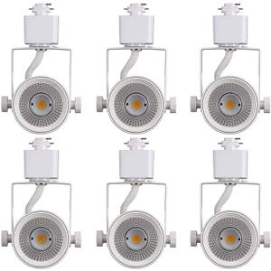 CLOUDY BAY 8W 4000K Cool White Dimmable LED Track Light Head,CRI90+ True Color Rendering Adjustable Tilt Angle Track Lighting Fixture,40 Angle for Accent Retail,White Finish,Halo Type- Pack of 6