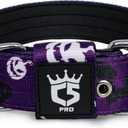 TSPRO Tactical Dog Collar 1.5 Inch Wide Thick Dog Collars with Heavy Duty Metal Buckle, Durable, Strong, Adjustable for Medium to Large Dogs (Halloween Purple L)