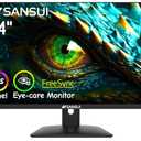 SANSUI Computer Monitor 24 inch IPS Eye Care 1080P Display HDMI,VGA Ports with 178° Viewing Angle/Frame-Less/Tilt/VESA Compatible for Office and Home (ES-24X5AL)