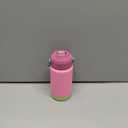 Kids Insulated Water Bottle with Straw Lid & Silicone Handle,12oz Kids Leak Proof Water Bottle for School Boys Girls,Double Wall Vacuum Stainless Steel with Non-slip Silicone Base(Pink)