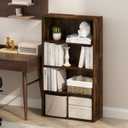Furinno Simple Book Shelf, 4-Tier Bookshelf, Bookcase with Open Shelf, 9.4 x 23.6 x 41.7, for Living Room, Bedroom, Home Office, Amber Pine, 4-Tier, Standard
