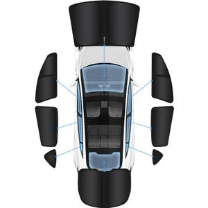 Full Set 8PCS Window Shades for Tesla Model Y Juniper 2025 2026 (Only fit for Model Y Juniper) (2 Sides Black) Accessories for Juniper Side Window Cover Privacy All Window Front Windshield Side Window