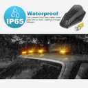 Partsam 5X Cab Marker Lights Roof Running Lamps Black Lens Covers + 5050 Amber 194 168 T10 LED Bulbs Compatible with Ford F150 F250 F350 1973-1997 F Series Super Duty Pickup Trucks