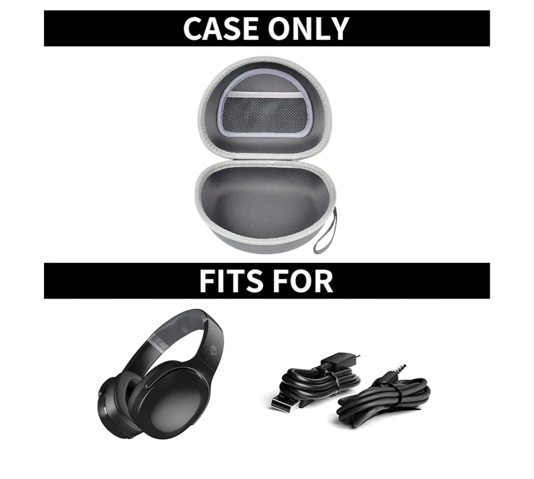 Headphone Case for Skullcandy Crusher/Hesh/Evo Wireless Over-Ear Bluetooth Earphones, for JLab JBuds Lux ANC, for TOZO HT3/HT2 Headphones and More Noise Cancelling Foldable Headset - Box Only (Grey)