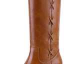 VBDB Women's Knee High Boots Square Toe Chunky Block Heel Long Boots for Women Comfortable Low Heel Womens Boots