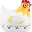Cute Timers 60 Minutes Loud Alarm Manual Timer Chicken Cartoon Kitchen Cooking Timer Clock for Cooking Baking (White)