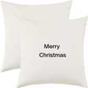 Christmas Decorative Throw Pillow Cover, Red Joy Xmas Pillowcase for Christmas Home Decoration Winter, Pack of 2 (Joy, 16 x 16 Inch)