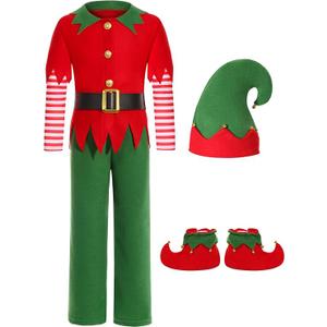 Costumerry Elf Costume for Kids Boys Christmas Outfit (7-8 Years)