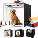 Photo Light Box, Portable 12/16/20/24/32 Photo Studio Light Box, Shooting Tent Kit with 405 Light Beads and 6 Color Backdrops. Lightbox with 3 Stepless Dimming Light Boards for Product Photography