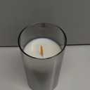 Rechargeable Flameless Candles, Flickering LED Candles, Real Wax Candles with Remote and Timers, Glass Pillar Candles 3D Wick for Wedding Festival Home Decoration, 6" Candle Set of 2, (Gray)