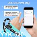Hsility Bluetooth Headset for Work 500Hrs Standby Time with Charging Case 270 Degrees Rotatable Microphone with LED for Truck Driver Bussiness and Travel