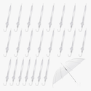 Clear Umbrella Wedding Bulk with J Hook Handle Auto Open Clear Dome Umbrella Windproof for Outdoor Events, Wedding Supplies, Birthday, Outdoor Interactive, Photography (Clear-24pcs