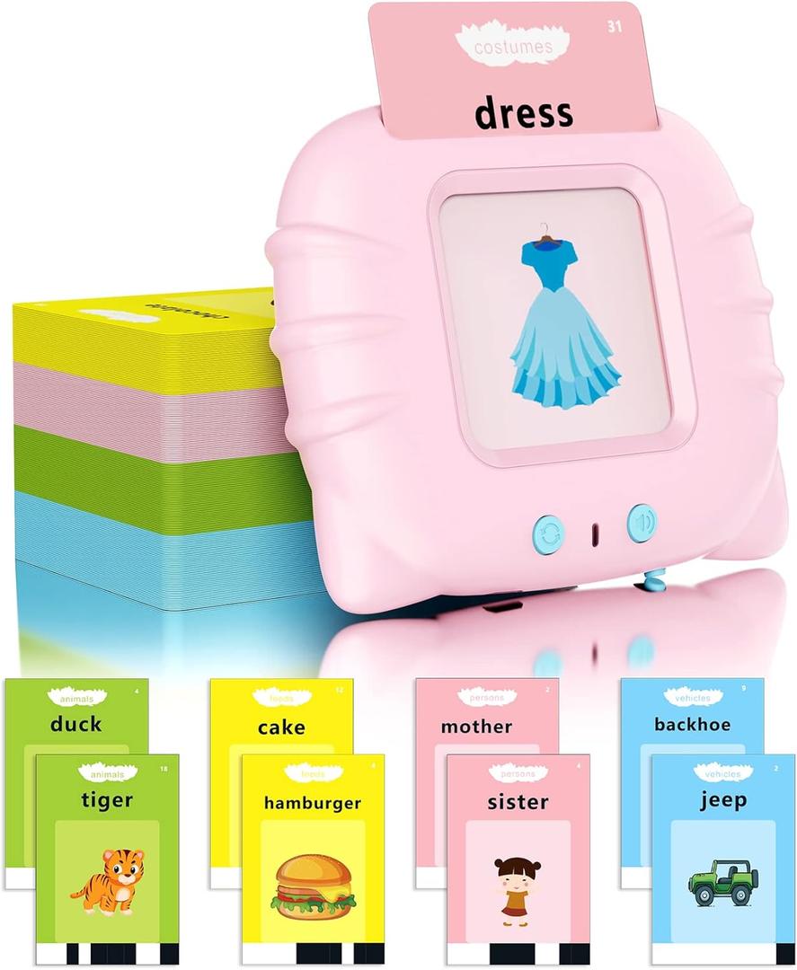 2 x KOKODI Talking Flash Cards for Toddler Girls Toys Age 2-5, Speech Therapy Toys 224 Sight Words Speech Therapy Toys Learning Alphabet Educational Christmas Birthday Gifts for Boys Girls