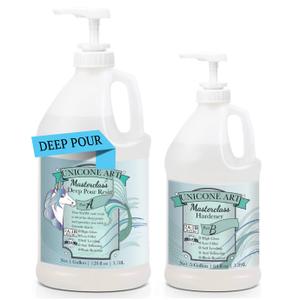 Extra Deep Pour Resin Epoxy Kit (2 to 4 inch Pours), 1.5 GL, UV Resistant, Low Odor, Crystal Clear, Bubble Free, 2:1 Art Casting Resin, River Tables, Mold Making, Live Edge Wood (1.5 Gallon Set)(Hardener Only)