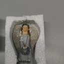 iStatue Christmas Angel with Rabbit Figurine – Resin Holiday Decoration with “Christmas is Love” Message, 5" Tall Guardian Angel Statue, Tabletop Winter Décor for Home Mantel Shelf Gift (Beige)