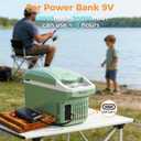 Iceblue Electric Cooler with Type-C, 8 Liter /11 Cans Mini Fridge with Belt, 9V Type-C Thermoelectric Dual-use Car Refrigerator, Car Fridge for Car, Dorm, Travel, Picnic, Gift (Green)