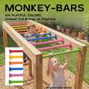 BiJun 16.5 inch Monkey Bars Kit for Backyard Outdoor Indoor Ladder Rungs | 6 Pack 6 Color Steel Climbing Rungs,300lbs load for indoor backyard jungle gym treehouse playroom climbing accessories