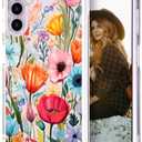 Hungo Compatible for Samsung Galaxy S23+ Plus Case, Thin Slim Cute Girly Skin Cases Protector with Airbag Bumper for Women Girls (Clear Blooming Wild Flowers)