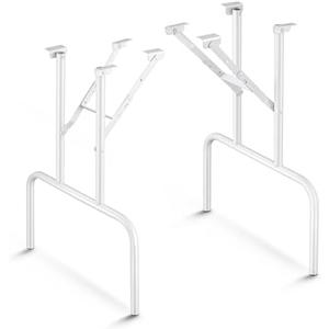 Tandefio 2 Pcs Folding Table Legs 28 Inch Banquet Foldable Table Legs Collapsible Heavy Duty Steel Furniture for Home, Kitchen, DIY or Repairs Desks (White)