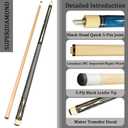 SUPERDIAMOND Pool Cue Stick Set Billiard Cue Sticks with Hard Case, 2-Pieces 58" Pool Table Sticks, 12.5 mm Tip Pool Queue,Pool Stick Set for Home Recreation, Billiards Clubs, Training