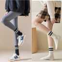 Womens Vintage Cotton Cozy Crew Socks,Striped Athletic Casual Socks for Women 8 Pairs,Gifts Box