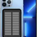 Magnetic Charger, Portable Solar Phone Charger, Fast Charging Power Bank (10000 mAh, Black)
