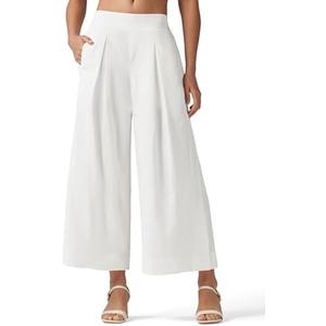 Willit Women's Linen Pants Wide Leg Casual Beach Summer Pants Palazzo Lounge Pants with Pockets, M