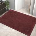 Sturdy Front Door Mat, Absorbent Muddy Dirt Resist Welcome Door Mats Outdoor Indoor, Stain and Fade Resistant, Non-Slip Rubber Backing Low Profile Doormat for Entryway, 3624, Red (36" x 24")