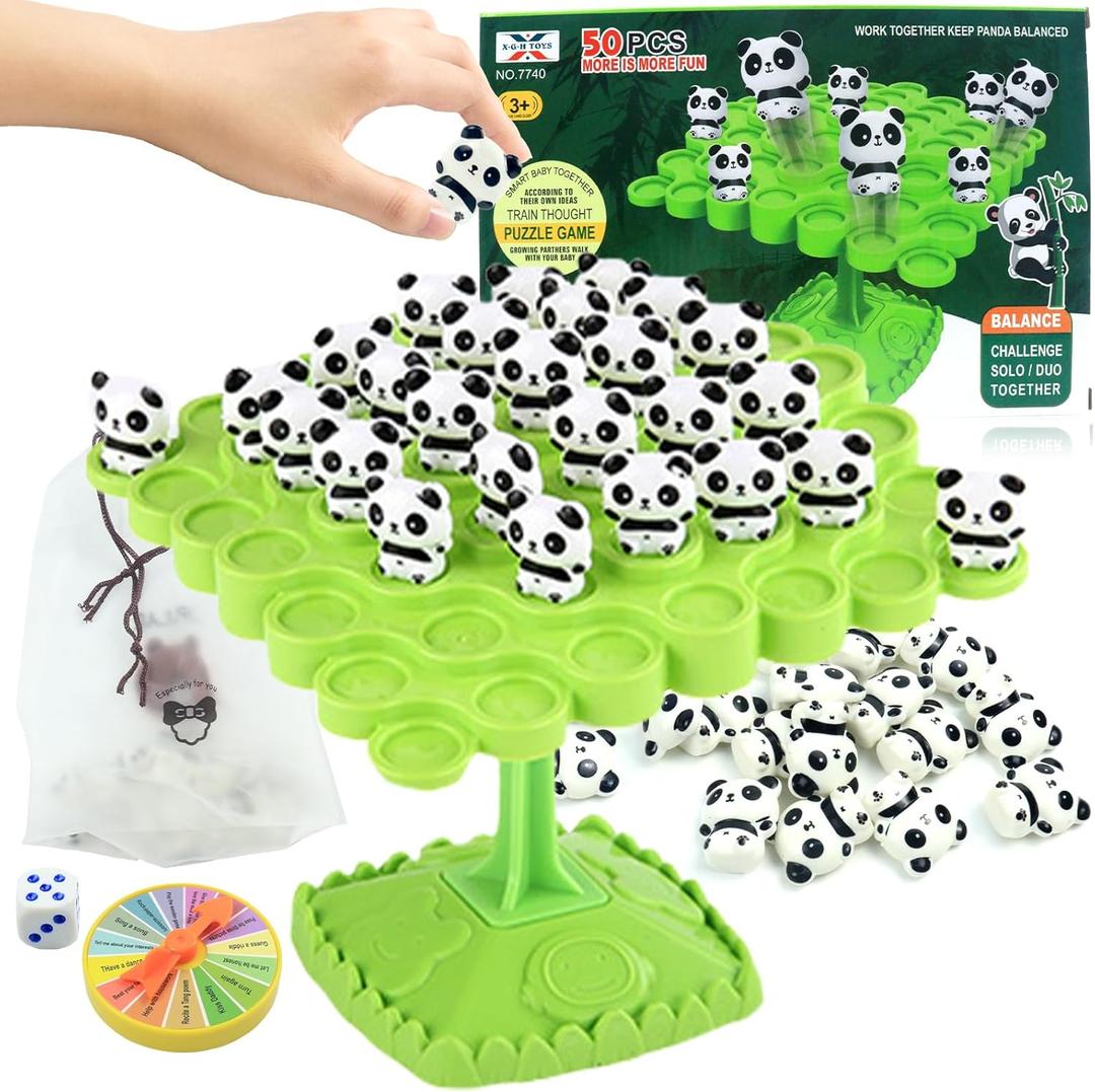 kykake Panda Balance Game Toys,Balance Game Tree Two-Player Parent-Child Interactive Family Tabletop Puzzle Montessori Toy,Pandas Board for Kids and Adults (Panda)