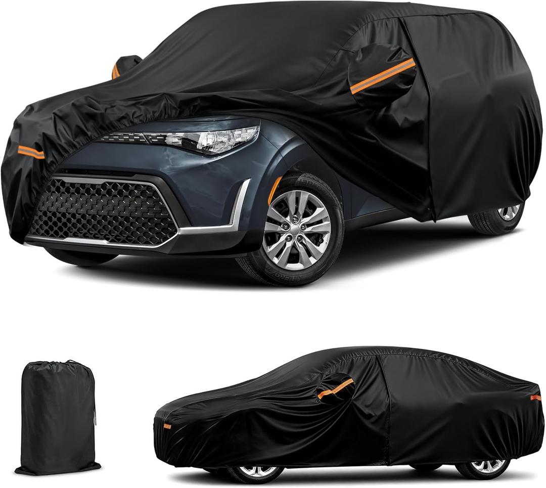 for Kia Soul Car Cover 2009-2025, All Weather Car Cover Custom fit for Kia, Full Exterior Cover for Snow Rain Dust Hail Leaves Bird droppings Protection