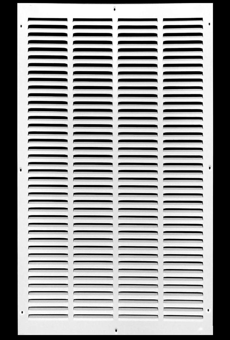 HVAC Premium 22'' x 36'' [Duct Opening] Flat Stamped Steel Return Air Grille - Sidewall and Ceiling - HVAC Vent Duct Cover - White [Outer Dimensions: 23.75''w X 37.75''h]