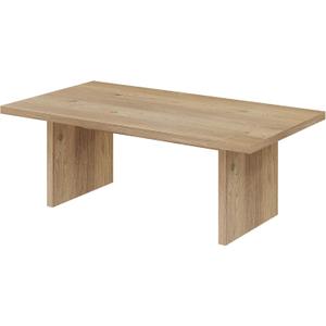 Modern Rustic Coffee Table, 43 Inches Wooden Rectangular Accent Center Tables with Natural Oak Wood Veneer, Farmhouse Table for Living Room