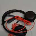 JIAMQISHI USB Headset with Microphone for PC, On-Ear Computer Laptop Headphones with Noise Cancelling Microphone in-line Control for Home Office Online Class Skype Zoom (USB+3.5mm, Black)