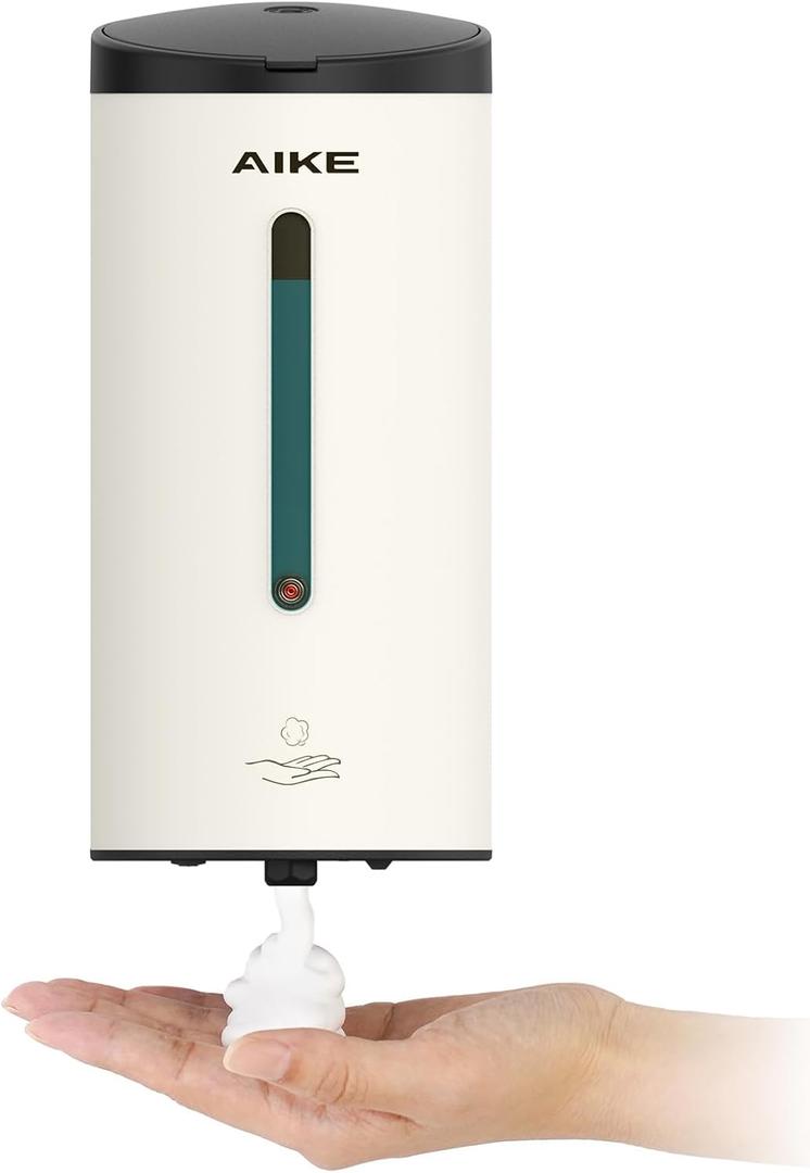 AIKE Wall Mount Automatic Foam Soap Dispenser 25 OZ Commercial Large Capacity Stainless Steel Model AK1205FA(Matte White)
