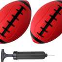 ABAJI Toy Football 2PCS 6 inch Small Mini Ball for Kid Toddler Soft Rubber Come with Random Color Pump Needle Boys Girls Gift Party Decor (Red)
