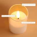 Clear Glass Flameless Candles with Remote Batteries, Flickering Slim LED Pillar Candles Set of 5