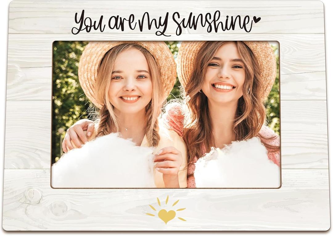 Baby Picture Frames, Birthday Gift for Daughter Son Children, You Are My Sunshine Wooden Photo Frames, Motivational Gifts Uplifting Gifts Picture Photo Frame for Desk Table 4X6 Photos
