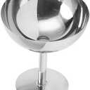 AMONIDA Ice Cream Goblet Tall Dishwasher Stainless Steel Cup Dessert Bowl Ice Cream Bowl for Ice Cream Cup Champagne Glass Metal with Dish Washing Machine Goblets Chalices 4 Pack