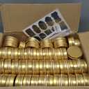 96PCS Metal Round Tins, 2 oz Gold Aluminum Metal Tin Cans Containers with Screw Lid for Lotion Bars, Balms, Salve, Spices or Beard Balm, DIY Candle Making Jar