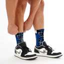 2 x For Bare Feet NBA Unisex Kids Nba Digi Mashup Crew Sock Youth (Blue, One Size)