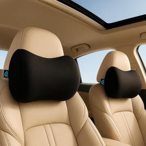 2 Pack Car Neck Pillow, 100% Memory Foam Car Headrest Pillow for Neck Support, Breathable Removable Cover & Adjustable Strap, Ergonomic Design for Driving Comfort, Neck Pain Relief, Travel