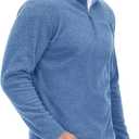 TACVASEN Mens Quarter Zip Sweatshirt Long Sleeve Pullover 1/4 Zip Up Golf Shirt for Men Winter Fleece Lined Thermal Sweater (Blue, S)