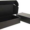 Lmuze 7x5x2 inches Small Shipping Boxes Set of 50 - Black Mailer Corrugated Cardboard Boxes for Shipping Packaging Mailing Products