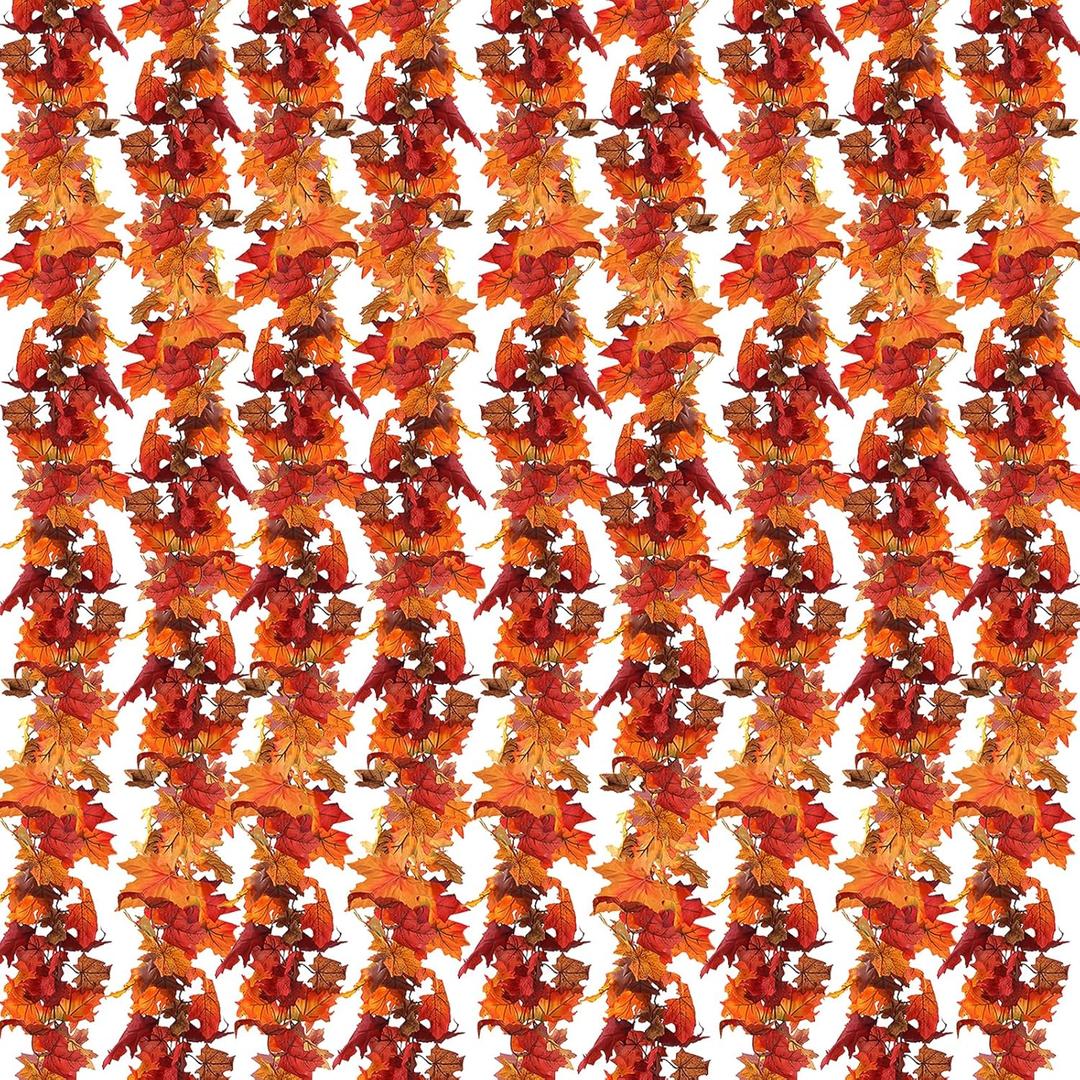 CQURE 18 Pack Fall Leaf Garland, Total 106.2Ft Artificial Fall Vines Autumn Garland Fall Maple Leaves Thanksgiving Decor for Home Wedding Fireplace Party