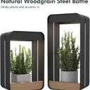 Grand patio Outdoor LED Solar Wall Sconce with Shelf Planter, Waterproof Solar-Powered Decorative Wall Lamp for Porch and Patio, Black, L-Rectangle